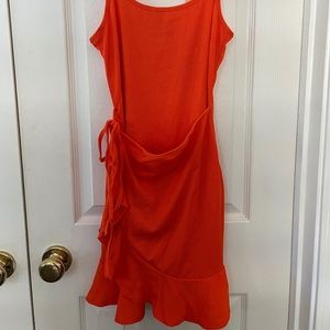 SHEIN Orange Wrap Mini Dress NWOT